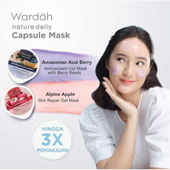 Wardah Nature Daily Capsule Mask Wash Off Antioxidant , Gel , Scrub , Oil Control BPOM (KIM)