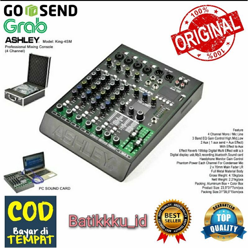 MIXER AUDIO ASHLEY KING4SM / KING 4SM / KING 4 SM 4CH ORIGINAL ASHLEY WITH EFFECT 199dsp