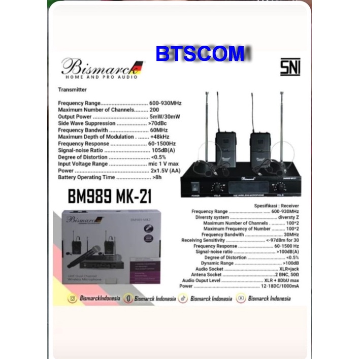MIC WIRELESS BISMARCK BM989 MK21 - 2 clip