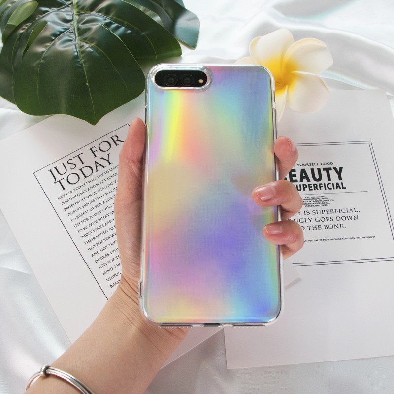 Glitter Hologram Sticker iPhone Paper Stiker Rainbow Tempelan Belakang Skin Protector