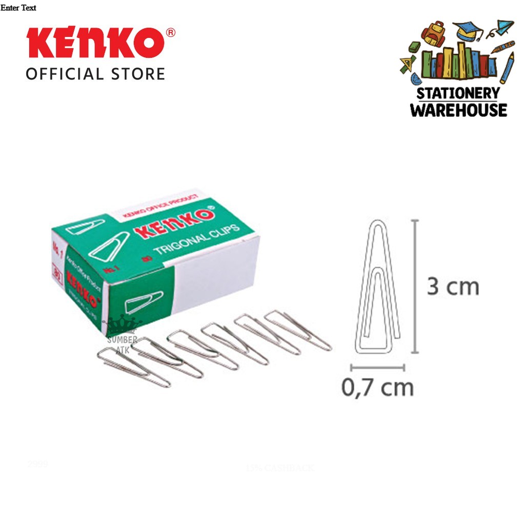 

KENKO Paper Clip TRIGONAL CLIP No. 1 / KLIP KERTAS - 1 BOX