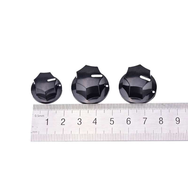 &lt; E2id &amp; &gt; 3Pcs Knob Kontrol volume Bahan Plastik Warna Hitam Gaya Vintage Untuk bass jazz