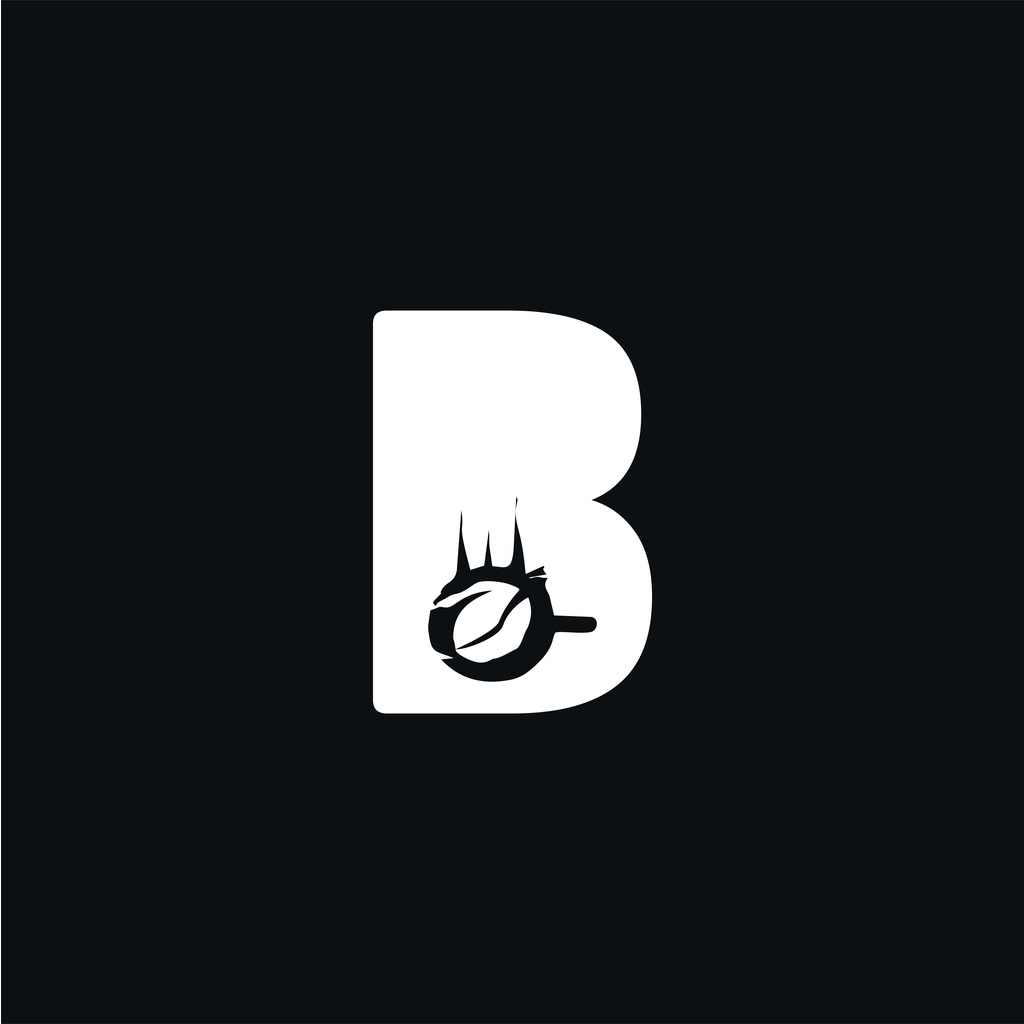 Desain Logo Inisial B Dengan Kopi Didalamnya Cocok Untuk Logo Cafe