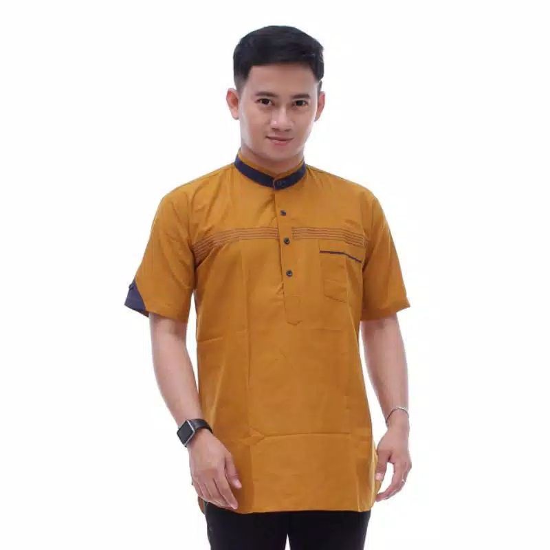 Baju Koko Kurta Dewasa Lengan Panjang Material Catton  Adem Serap Keringat