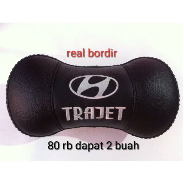 TRAJET bantal mobil hitam bordir