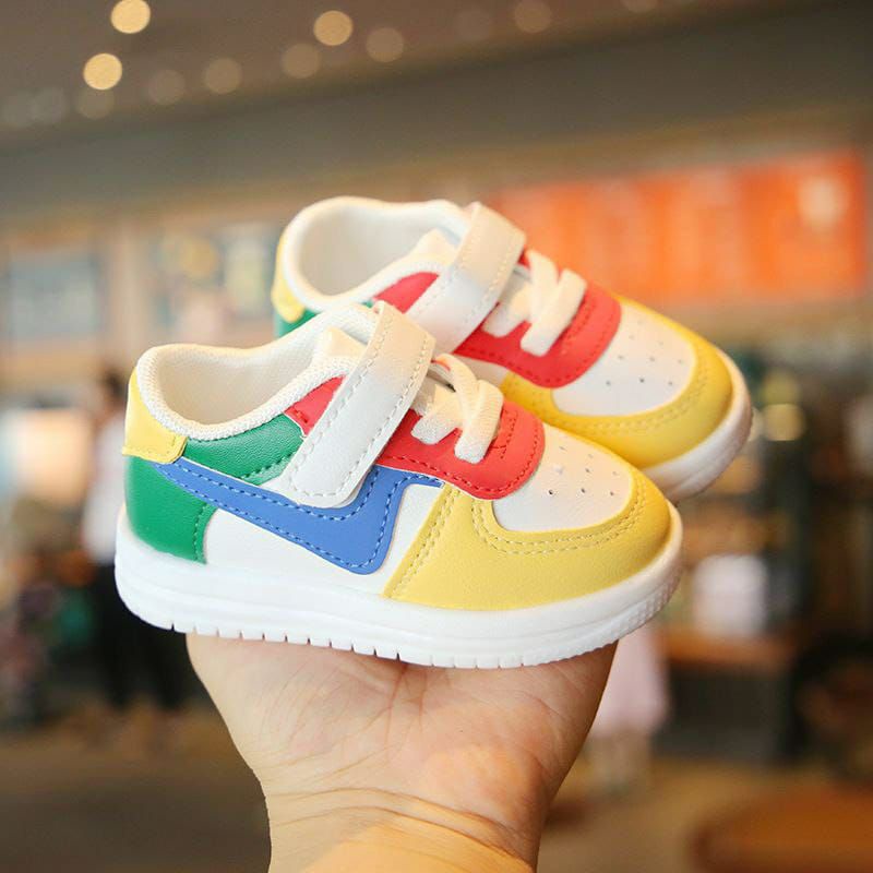 sepatu anak sneakers putih kuning