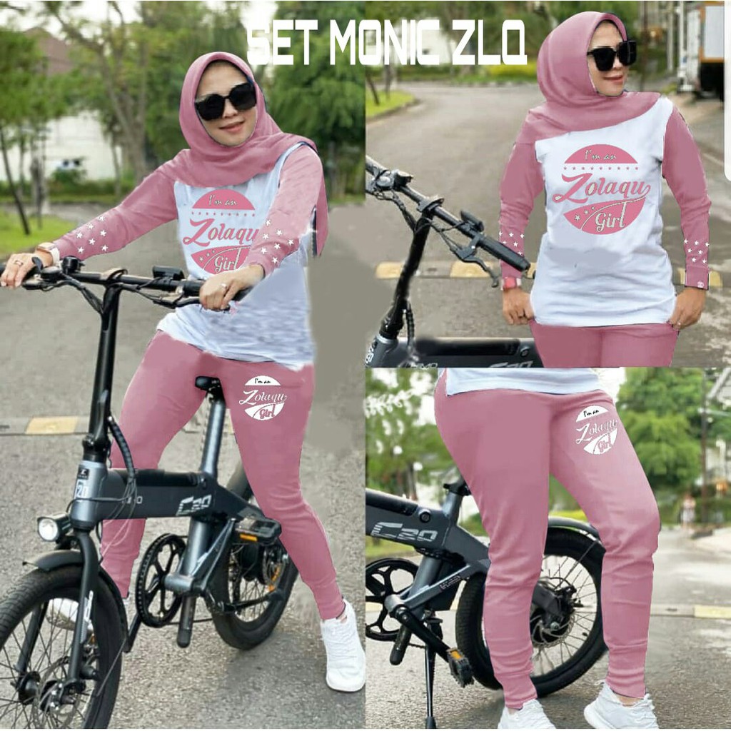 SET MONIC BIKE SIZE XL mF / SETELAN GOWES 05 / TRAINING SET WANITA / PAKAIAN OLAHRAGA SENAM WANITA