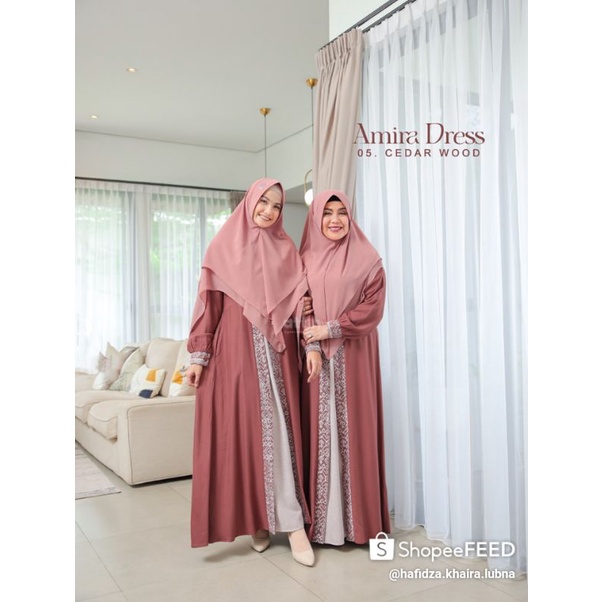 PREE ORDER sarimbit attin Terbaru Amira dress | By ATTIN HIJAB ORI | Gamis mom dewasa polos mix rend