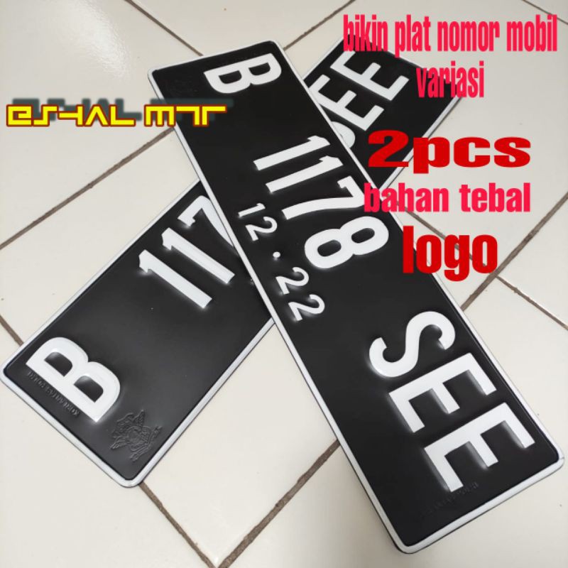 PLAT NOMOR MOBIL STANDAR 2 PCS / Plat MOBIL LOGO korpol 2pcs/sepasang