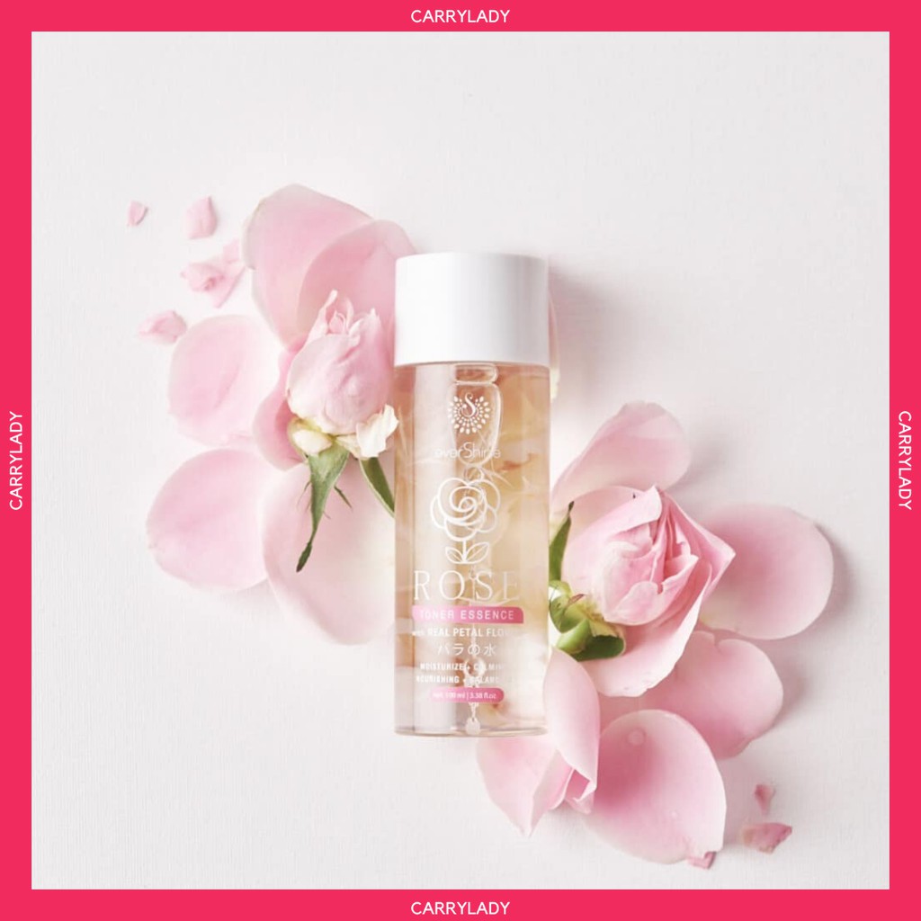 EVERSHINE ROSE TONER ESSENCE WITH REAL PETAL FLOWER - AIR MAWAR ASLI (100% ORIGINAL)