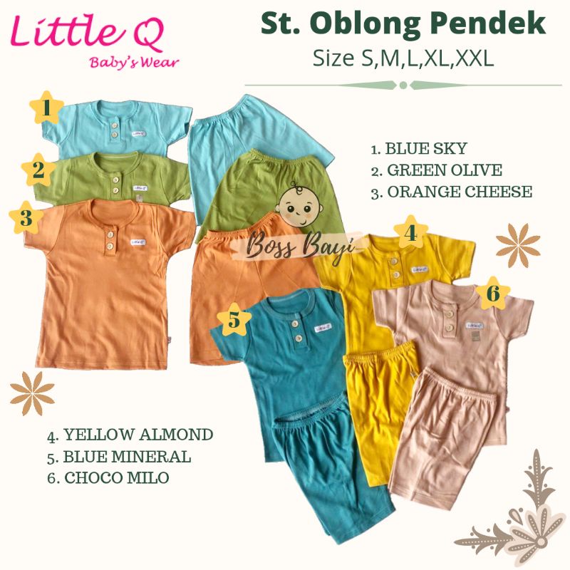 LITTLE Q - Setelan Oblong Pendek + Celana Pendek / Pendek + Celana Panjang (CPR) size XL,XXL