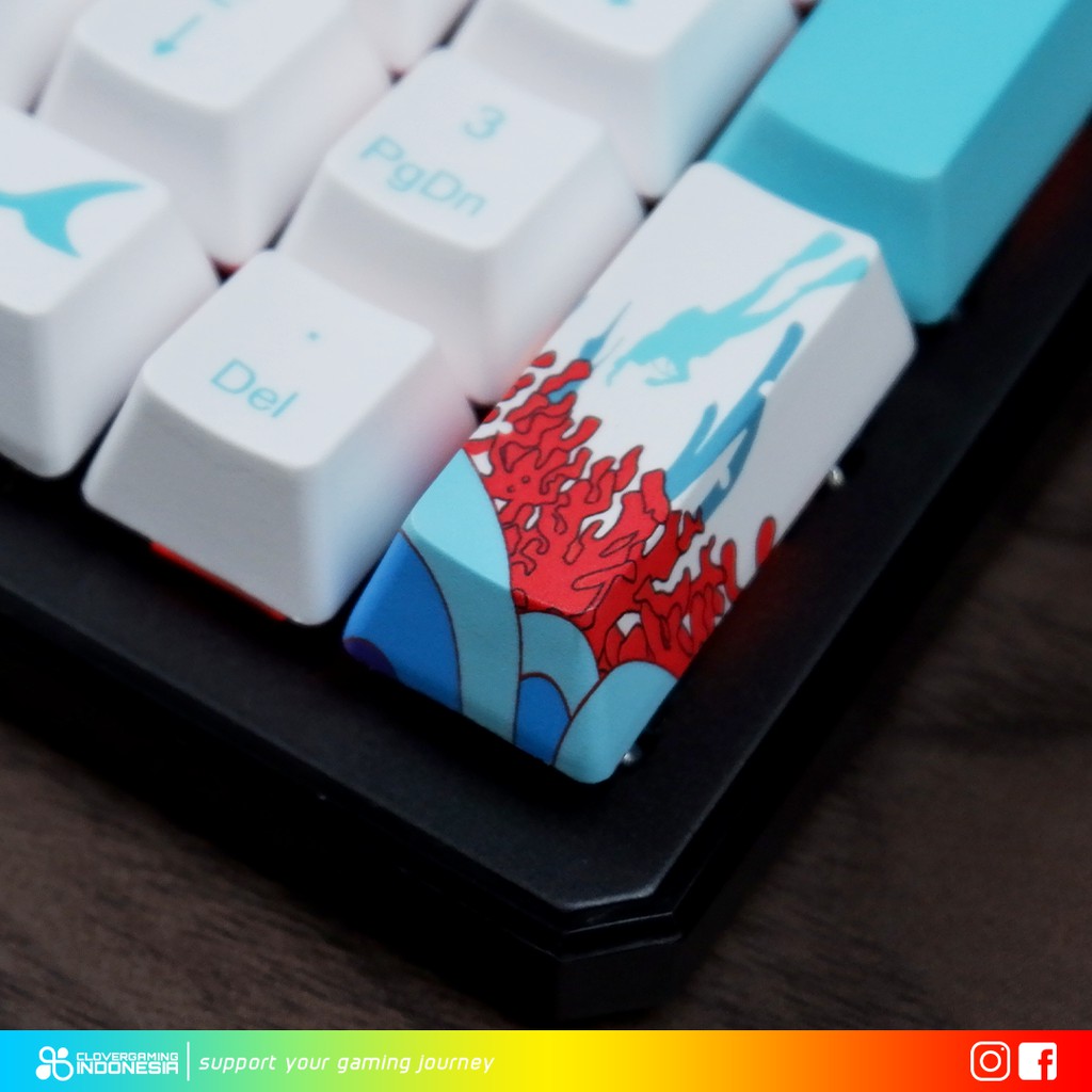 Keycaps Coral Sea Japanese PBT Space Bar Spacebar 6.25U Dye Sub - Ukiyo Keyset