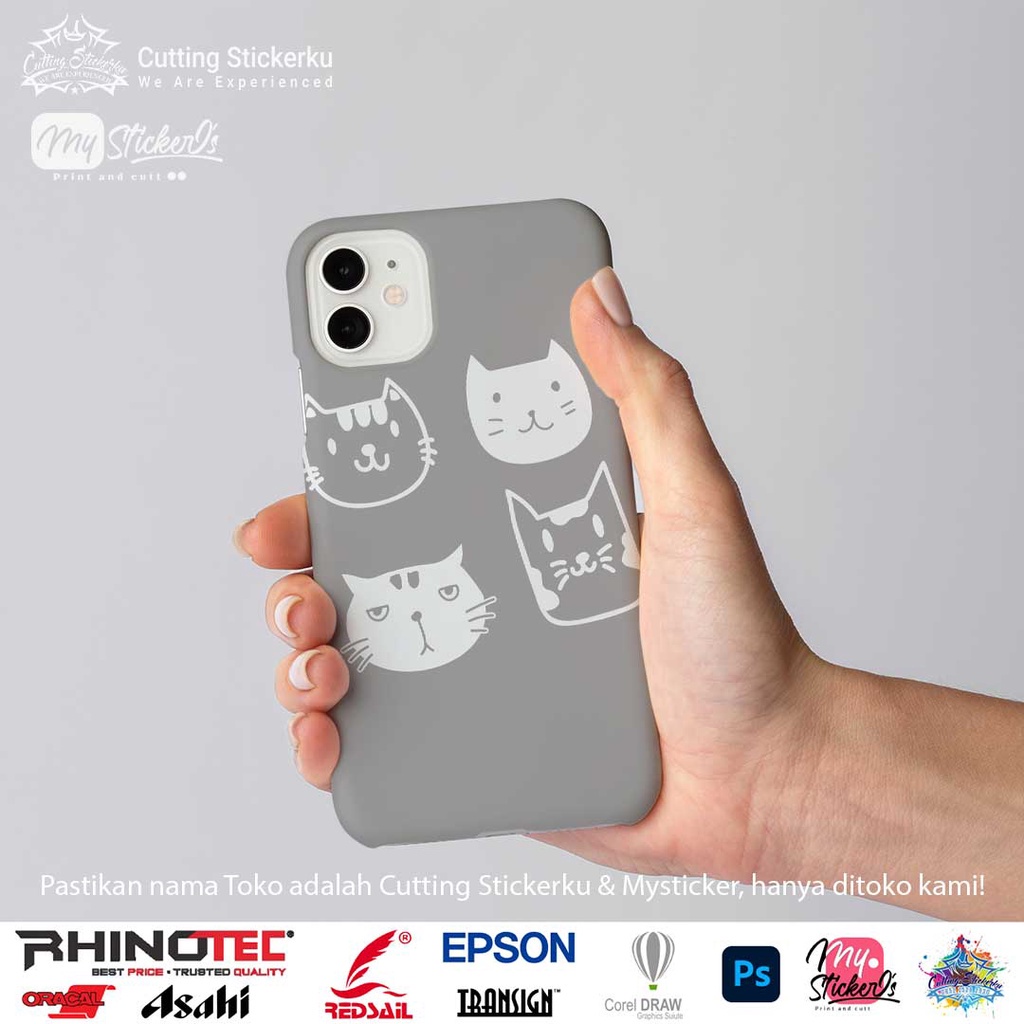 Cutting Stiker Cat Face Cute Variasi Motor Mobil Sticker Timbul Keren Nyala Dasbor Spakbor Visor Body Kaca Helm Laptop Hologram Reflective Tahan Air Setiker Bodi Samping Girly Matic Scoopy Vario Beat NMAX PCX Vespa Pickup Windshield Girl Lucu