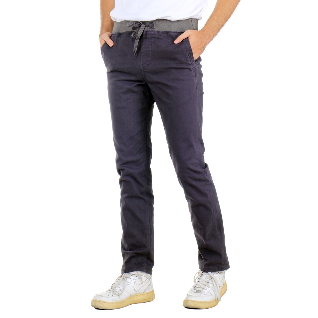 Benhill Celana Panjang Pria Rib Katun Stretch Charcoal 27241-42