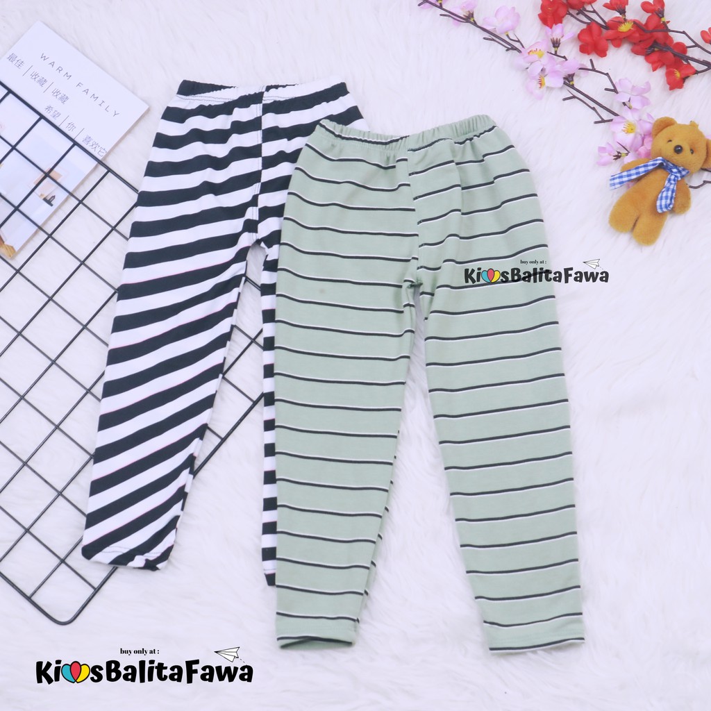 Legging Motif Salur Uk 3-4 Tahun / Celana Salur Panjang Anak Perempuan Legging Pants Ketat Murah