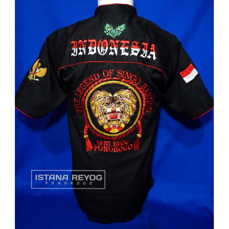 KEMEJA HEM BORDIR BARONG / BAJU REOG PONOROGO / HEM REOG PONOROGO /PENADON REOG/KEMEJA REOG