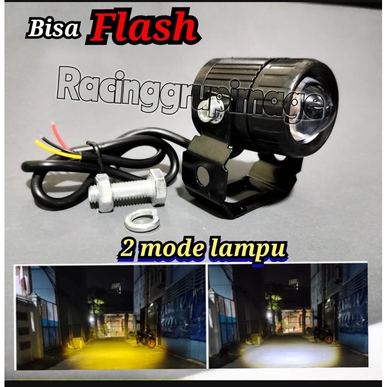 Original protaper Lampu tembak laser Led mini 2 warna high low putih kuning waterproof