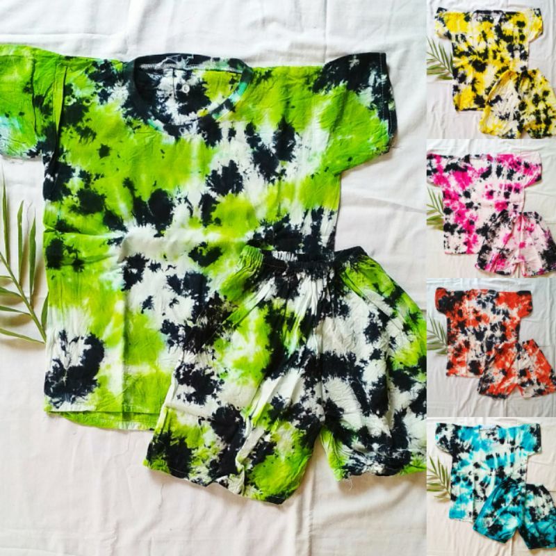 BAJU BARONG ANAK TIE DYE INDIANTREN RAYON SETELAN ANAK BARONG INDIANTREN RAYON