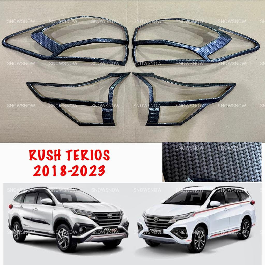 Garnish Lampu Belakang All New Rush Terios 2018 2020 2022 2023 GR SPORT Carbon Glossy