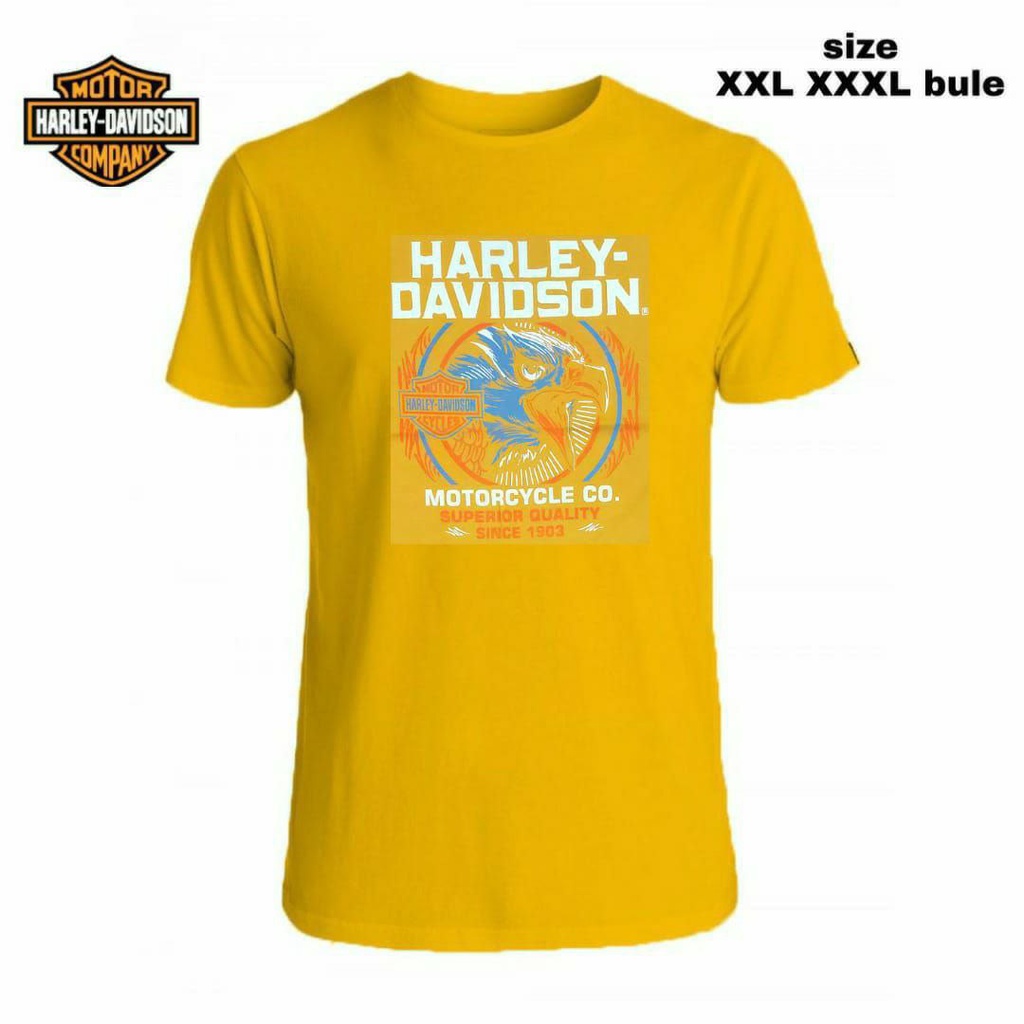 KAOS HARLEY DAVIDSON BIGSIZE KUNING TSHIRT HARLEY DAVIDSON MOTORCYCLE