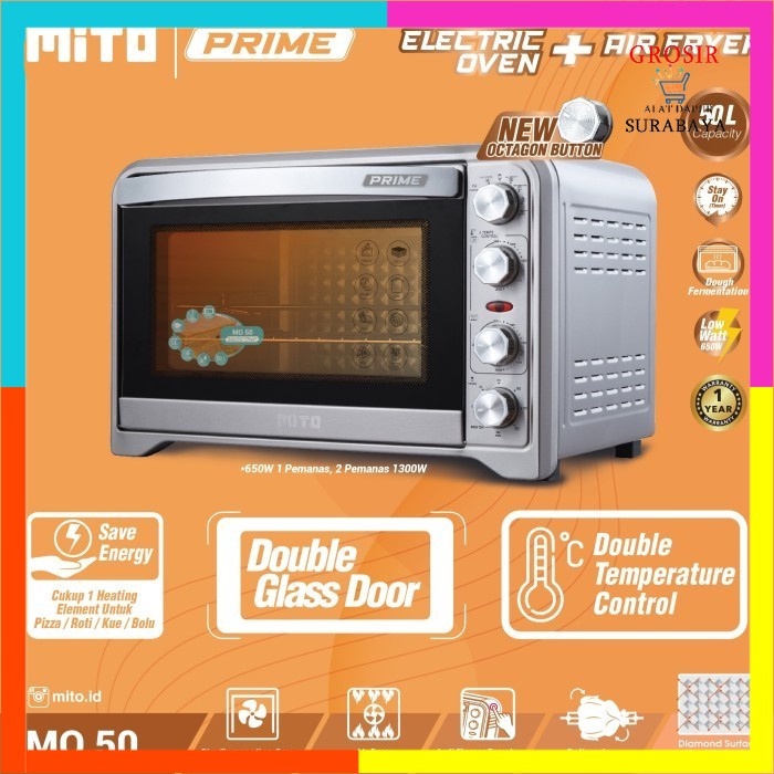 MITO OVEN DAN AIR FRYER MO 50 PRIME / MITO OVEN 2IN1 50LT