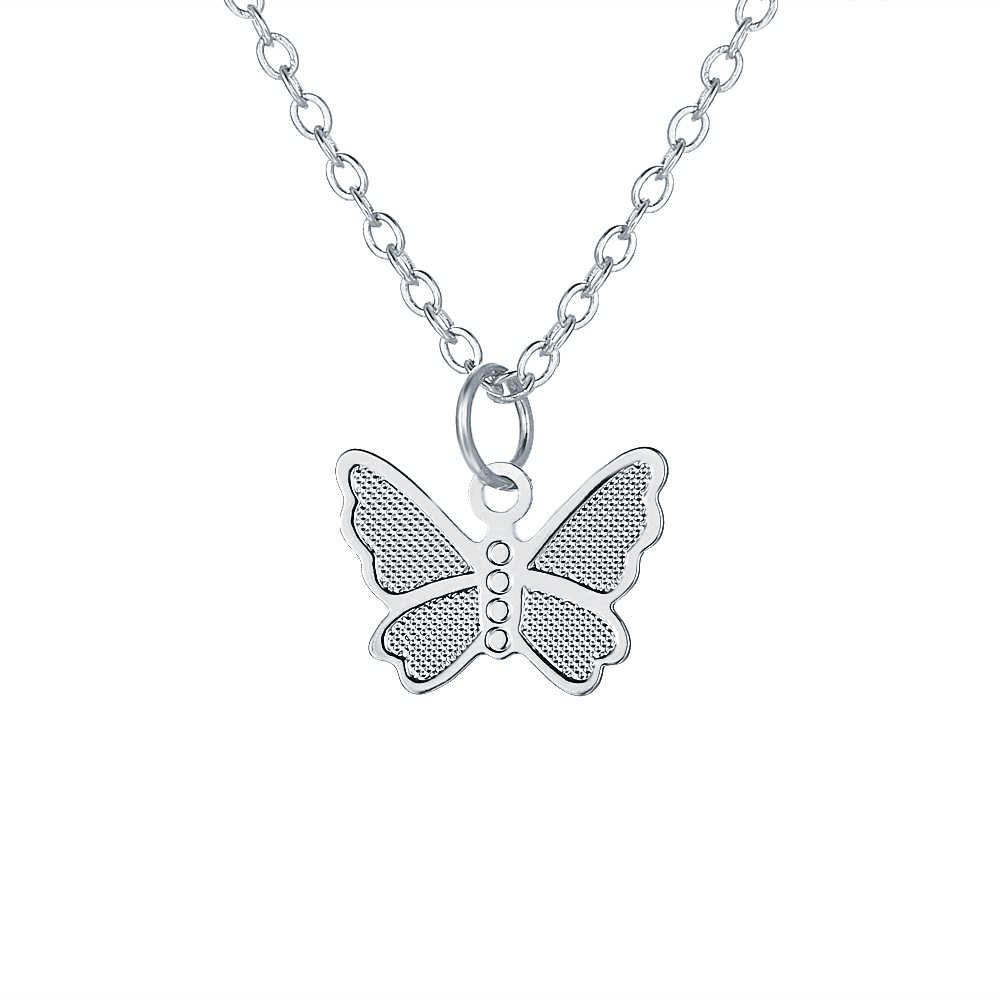 Kalung Liontin Butterfly Bahan Metal Warna Emas / Silver Untuk Wanita