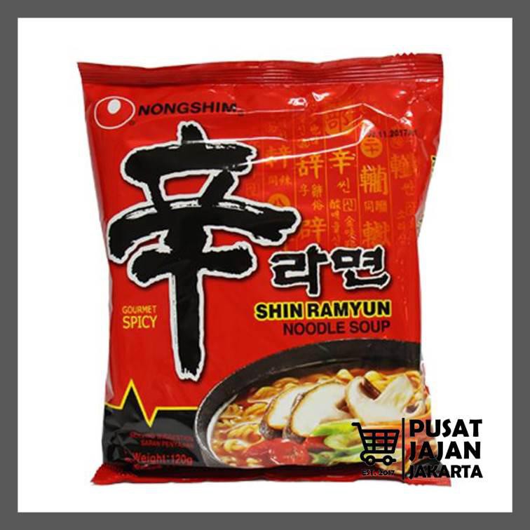 

Nongshim Shin Ramyun Instant Noodle Soup Spicy Mushroom Mie Korea Instan 120 gr