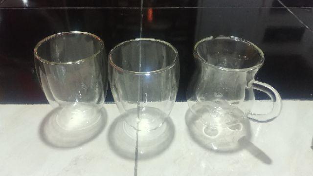 Gelas Kaca Dua Lapis Motif Sapi 250ml