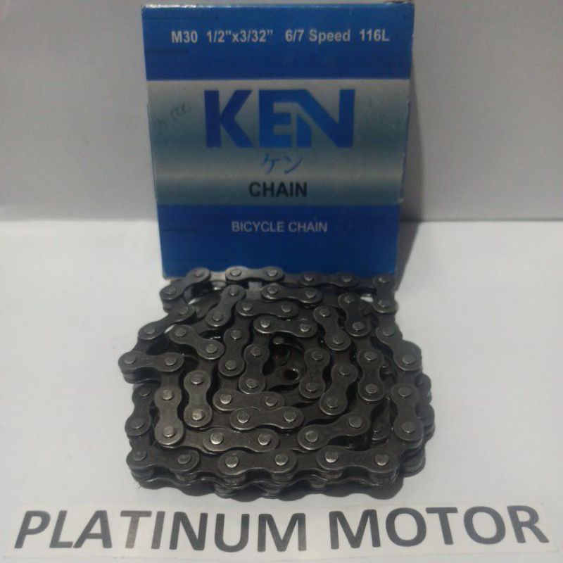 RANTAI SEPEDA BALAP KEN 6/7 SPEED M30 1/2&quot; X 3/32&quot; 116L