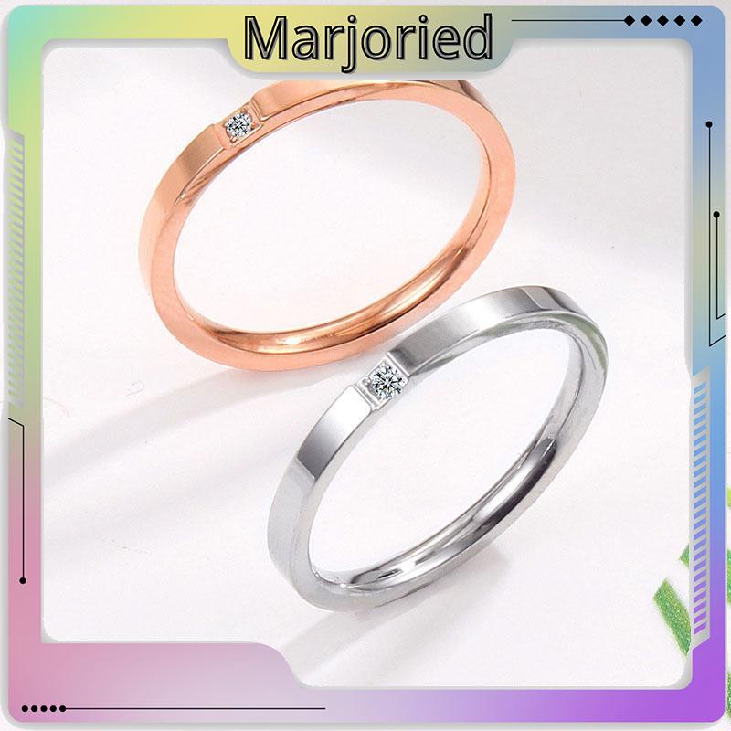 Perak / Emas Mawar / Cincin Ekor Titanium Berlian Sederhana Fashion Pria Wanita Rings-MJD