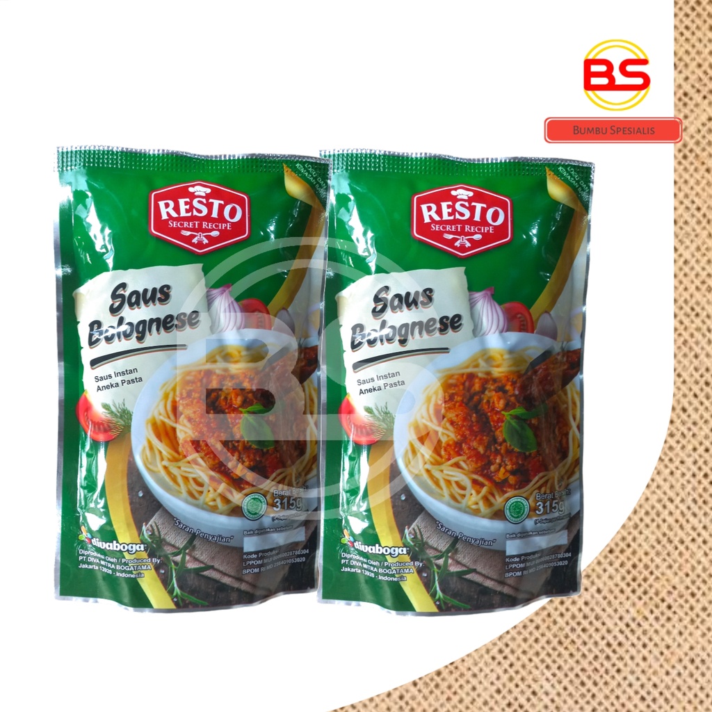 RESTO Secret Recipe Saus Bolognese 315 gr / Saus Instan Pasta 315 gr - HALAL