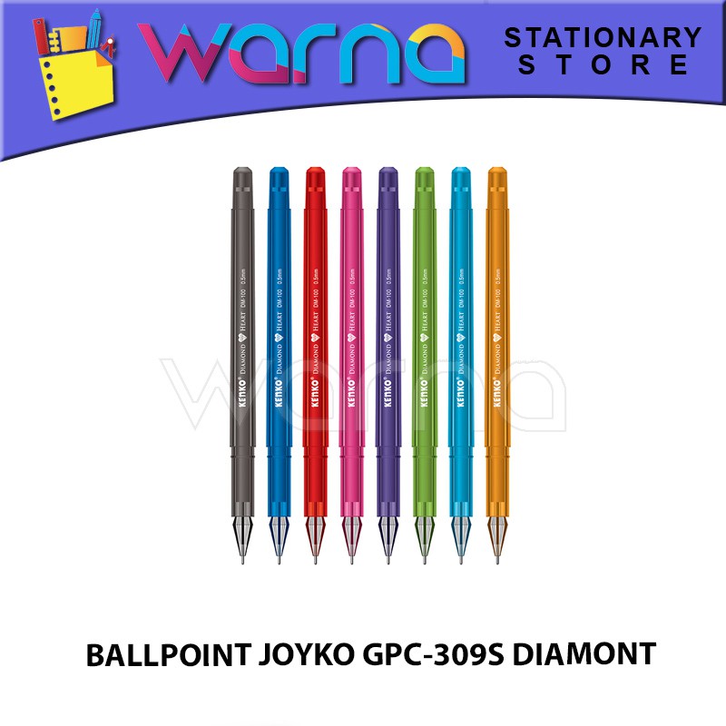 

PEN PULPEN BOLPEN BALLPOINT COLOR DIAMONT 8 WARNA JOYKO GPC 309S