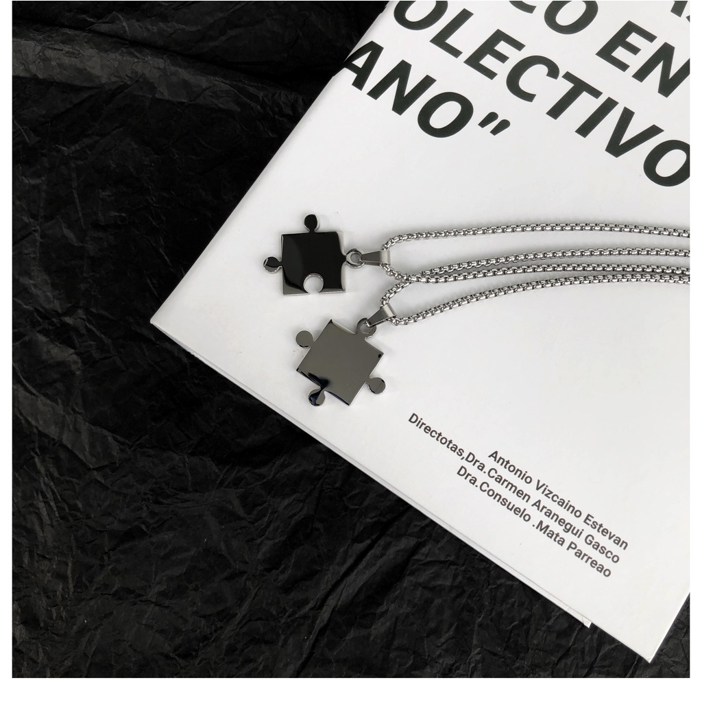 Couple Puzzle Necklace Accessories Simple Fashion Personality Pendant