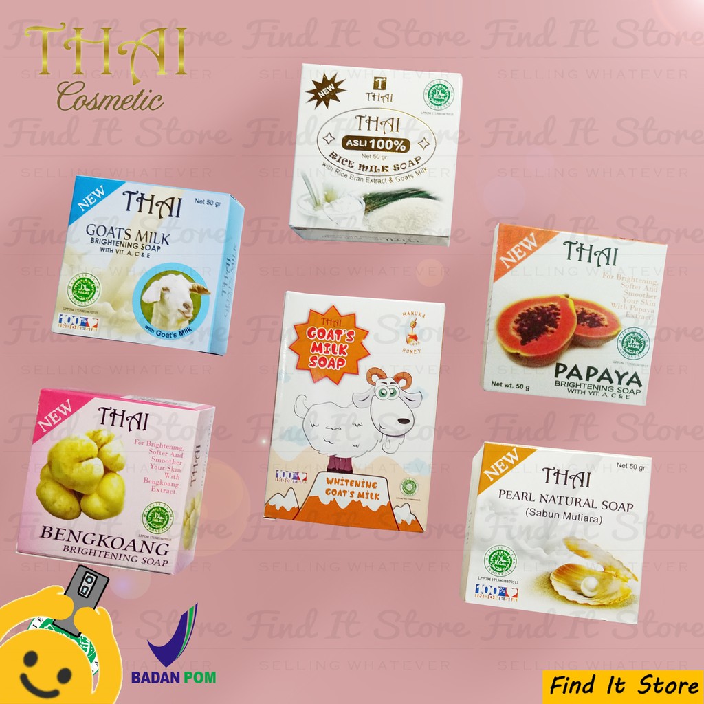 THAI Rice Milk | Goat Milk | Bengkoang | Pearl Mutiara | Papaya Soap Brightening Sabun Pemutih Badan