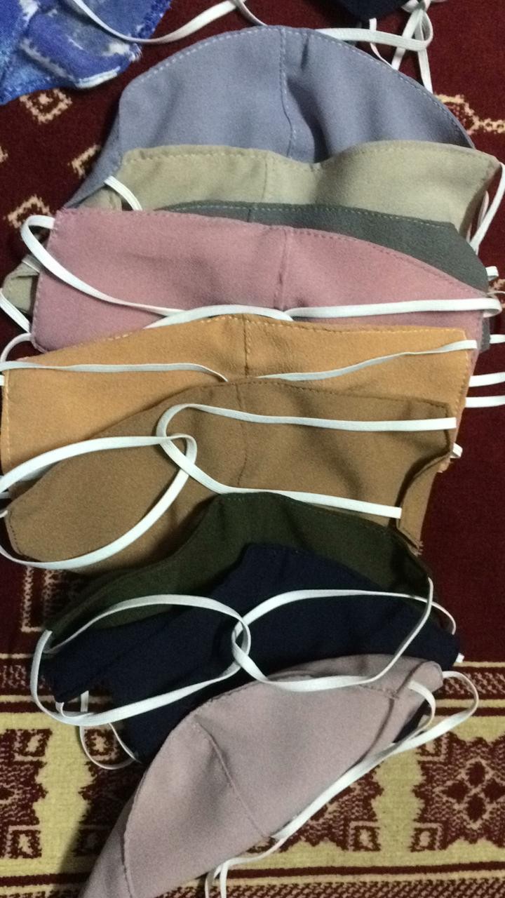 [ready Stock] Masker Hijab (headloop) Kain Diamond Georgette