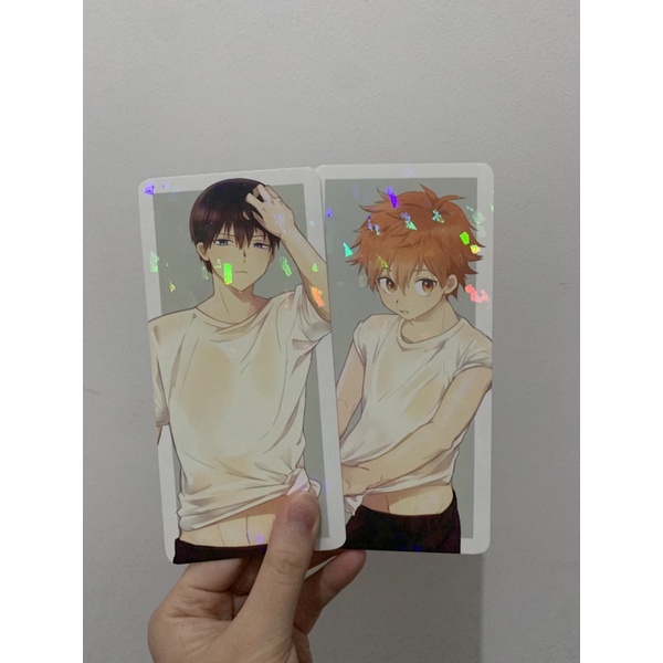 

postcard cardtag haikyuu hinata kageyama