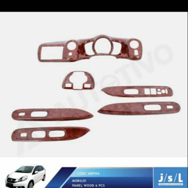 Panel Wood kayu  interior Mobilio 2013-2016 6pc jsl