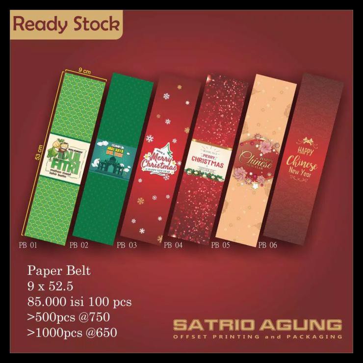 

Cuci Gudang Paperbelt/Sleeve/Sabuk Lebaran Idul Fitri Natal Christmas Imlek Cny - Pb02 Lebaran