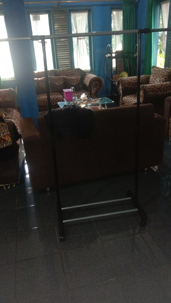 Stand Hanger Single Murah, Rak Gantung Baju Jemuran 4 Roda Double