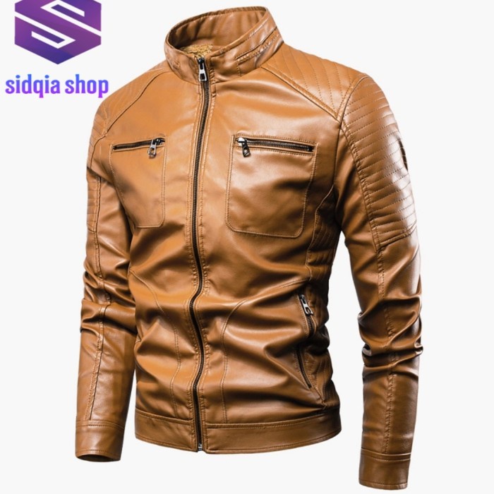 Jaket Kulit sintetis Pria Cool/Jaket Kulit Sintetis Pria/Jaket Semi Kulit keren/jaket kulit  sinteti