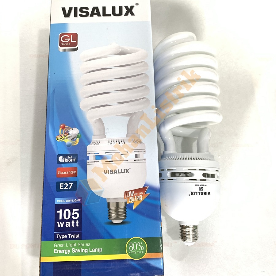 Bola Lampu Spiral Visalux 105W GL Twist Series Lampu Hemat Energi Jumbo