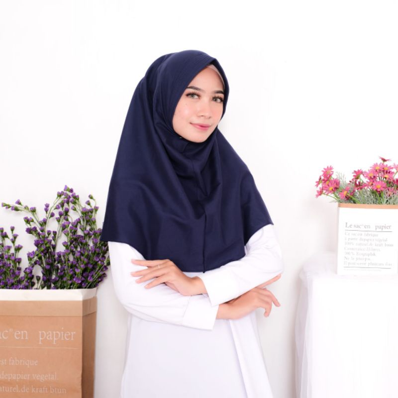 Alantasik - Jilbab Sport Khimar Pet Antem Uk S / Jilbab instant Ukuran S / Jilbab Sekolah R.8