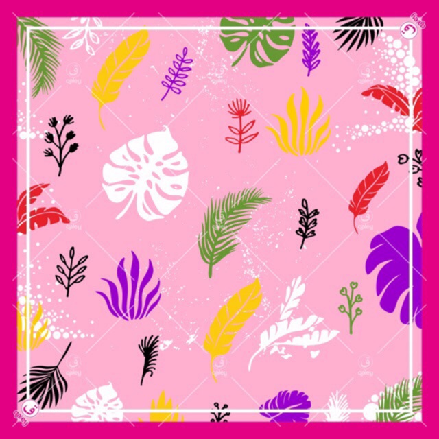 VOAL PRINTING ANAK MOTIF LEAVES / FLOWER PINK / HIJAB ANAK LUCU / JILBAB ANAK KARAKTER