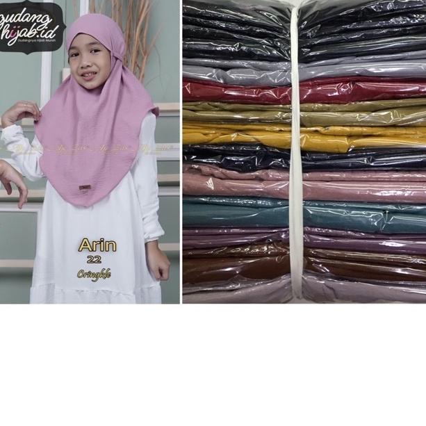 ♝ Bergo Crinkle Airflow Premium Anak Bergo Anak Crinkle Non Pet Bergo Anak Hijab Instan Anak Bergo M