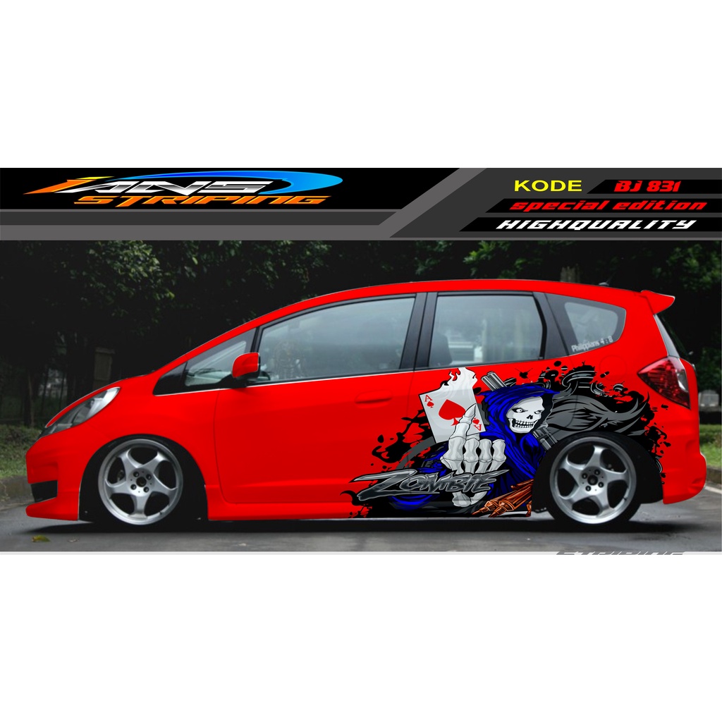 DECAL STIKER MOBIL HONDA JAZZ, SIGRA, YARIS, SWIFT / DECAL MOBIL / DECAL STICKER MOBIL ANIMASI