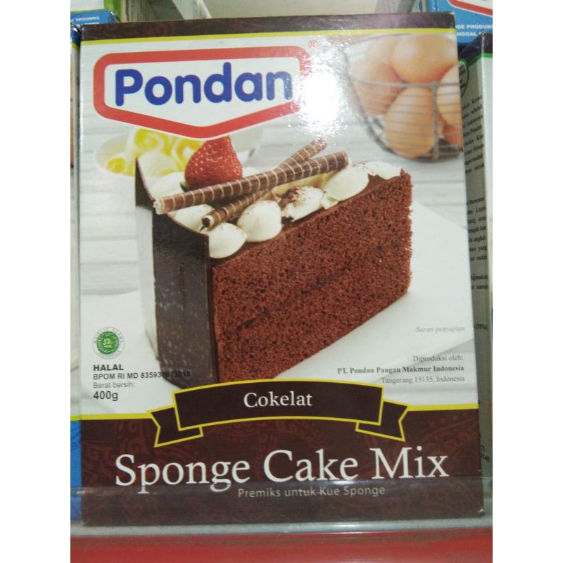 

pondan sponge cake mix coklat 400 gr