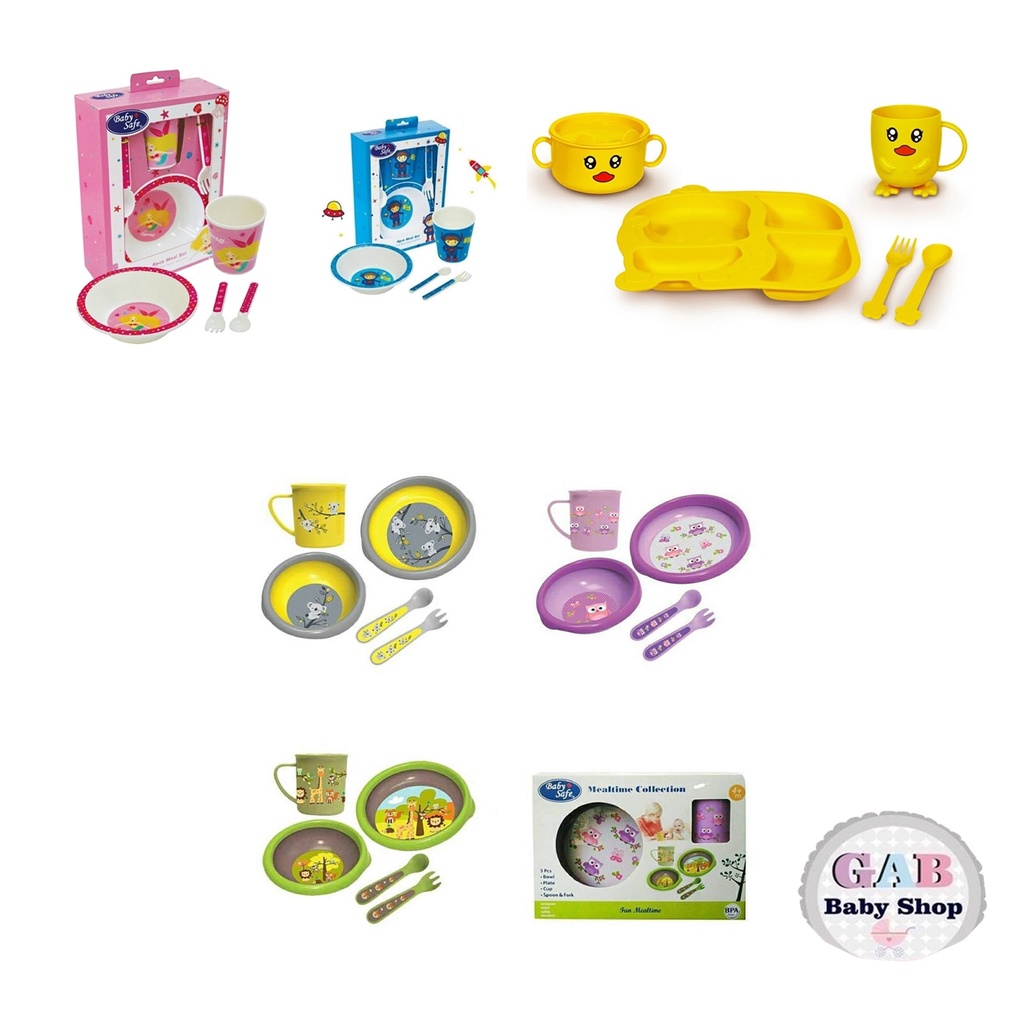 Baby Safe Feeding Set Meal/ Giftset Tempat Makan Bayi 5in1 FS500 FS64 FSD01