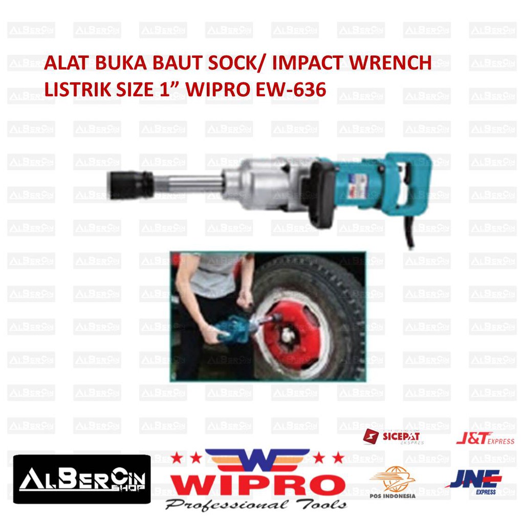 Air Impact Wrench Listrik Alat Buka Baut Sock 1" WIPRO EW636 EW-636