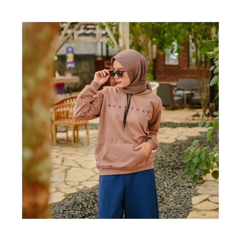 HODIE PART PART / SWEATER HOODIE WANITA PARTPART SWEATER FLEECE TERLARIS KEKINIAN