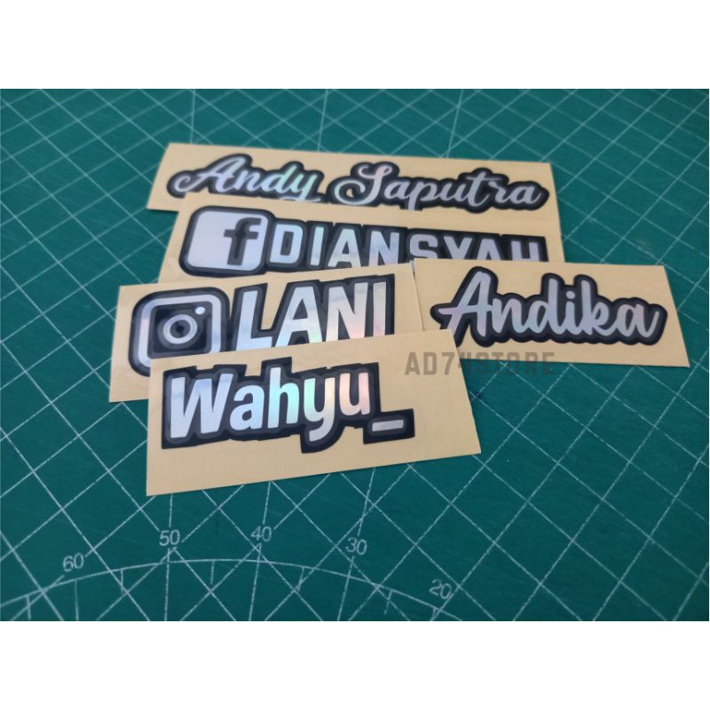 CUTTING STIKER HOLOGRAM NAMA